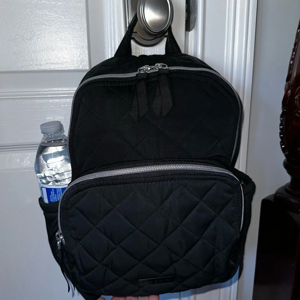 Vera Bradley Black Small Backpack in Performance Twill